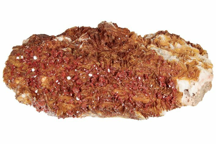 Ruby Red Vanadinite Crystals on Orange Barite - Morocco #196365